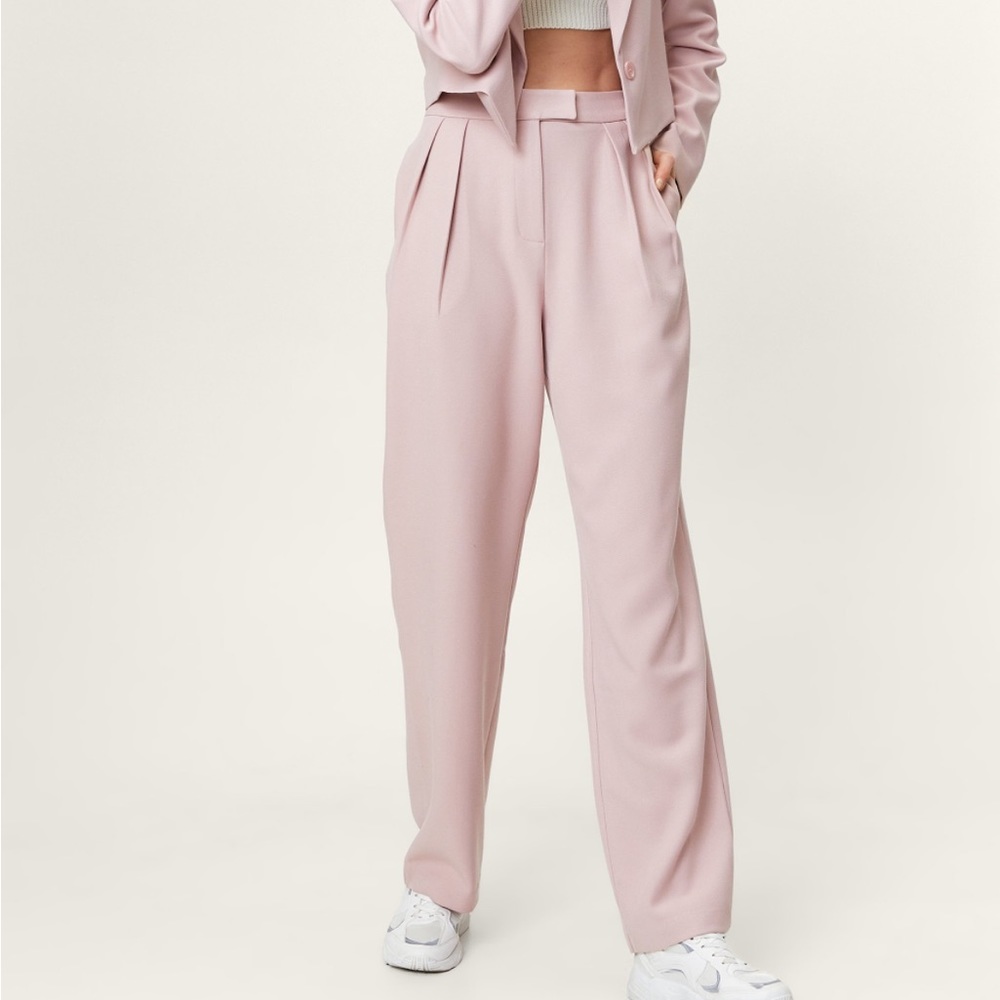 Tapered Pleated High Waisted Smart Pants